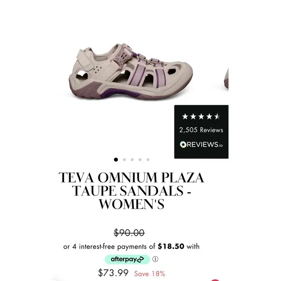 Teva Omnium Sandal Hiking w/ Taupe with Purple Details Size 7.5 - Picture 7 of 9